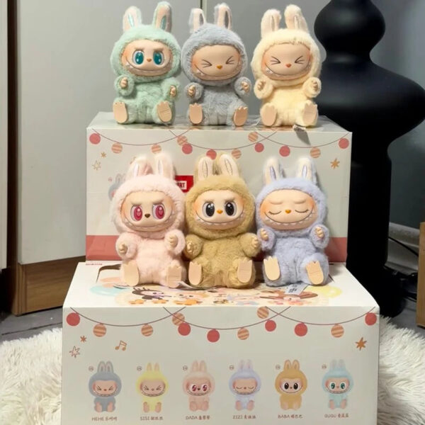 Labubu Heartbeat Macaroon Sit Party Vinyl Face Surprise Blind Box Labubu Macaroon 1st Generation 2nd Generation Plush Do