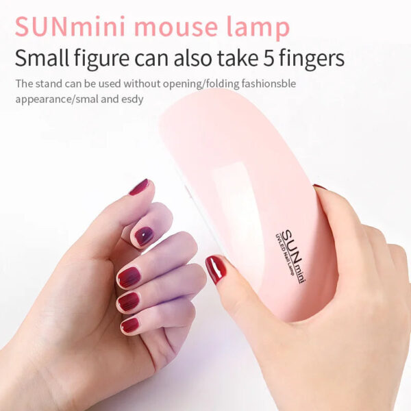 6W Mini Nail Lamp UV LED Gel Polish Cured Pink White Nail Dryer Machine Portable USB Cable Home Nails Dry Tool for Gel V