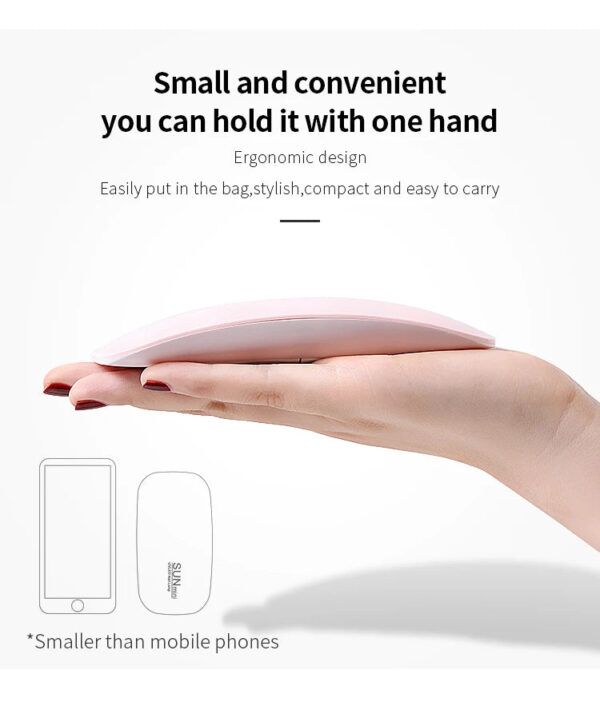 6W Mini Nail Lamp UV LED Gel Polish Cured Pink White Nail Dryer Machine Portable USB Cable Home Nails Dry Tool for Gel V