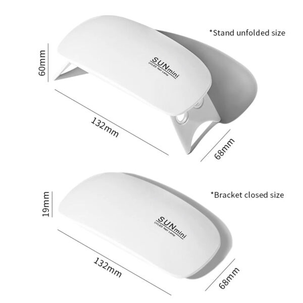 6W Mini Nail Lamp UV LED Gel Polish Cured Pink White Nail Dryer Machine Portable USB Cable Home Nails Dry Tool for Gel V