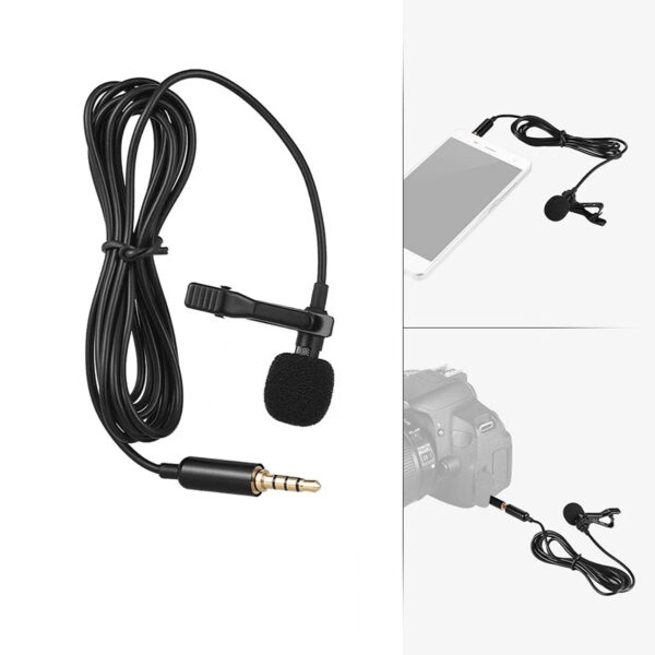1.5m Mini Portable Lavalier Microphone Condenser Clip-on Lapel Mic Wired USB 3.5mm Type-C Microfon For Phone for Laptop