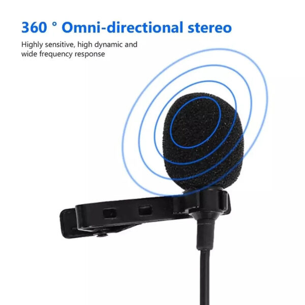 1.5m Mini Portable Lavalier Microphone Condenser Clip-on Lapel Mic Wired USB 3.5mm Type-C Microfon For Phone for Laptop