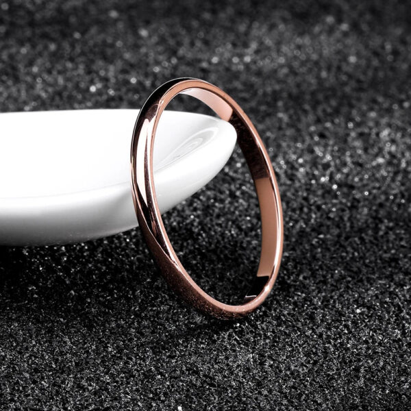 Ramos Stainless Steel Rings Rose Gold Anti-allergy Smooth Simple Wedding Couples Rings Bijouterie