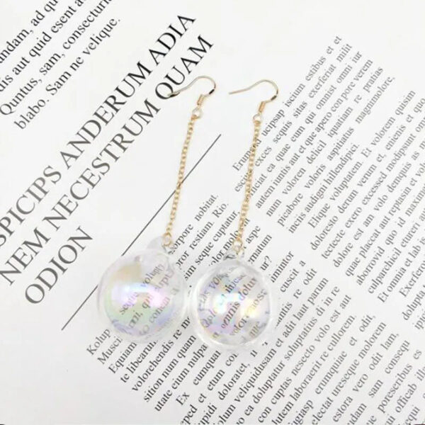 New Fashion Transparent Colorful Water Ball Clip on Earrings No Pierced for Women Party Luxury Pierced Earrings Bijouter