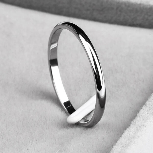 Ramos Stainless Steel Rings Rose Gold Anti-allergy Smooth Simple Wedding Couples Rings Bijouterie