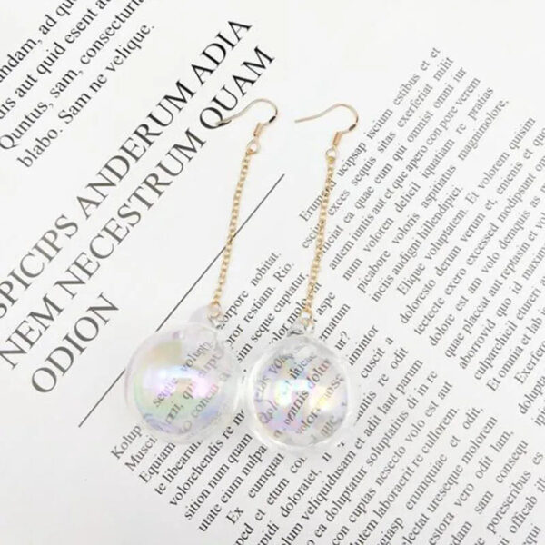 New Fashion Transparent Colorful Water Ball Clip on Earrings No Pierced for Women Party Luxury Pierced Earrings Bijouter