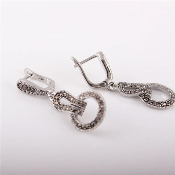 Ajojewel Brand Black CZ Women Geometric Earrings Vintage Jewelry Female Gift Bijouterie Costume Jewellery
