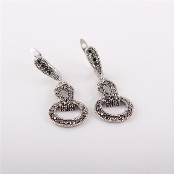 Ajojewel Brand Black CZ Women Geometric Earrings Vintage Jewelry Female Gift Bijouterie Costume Jewellery