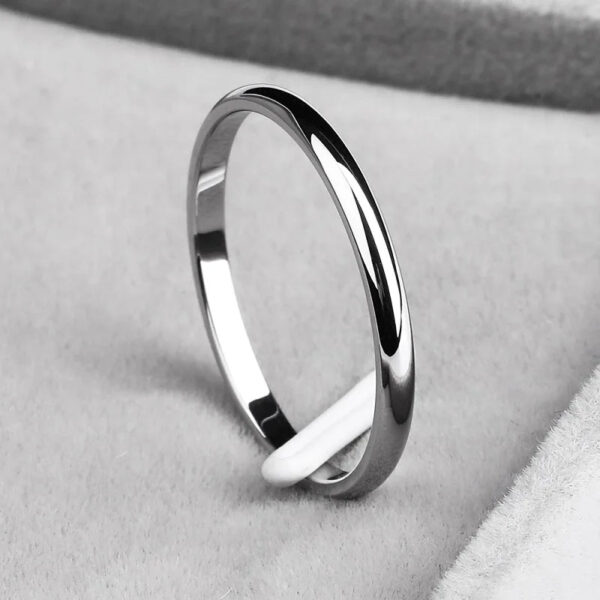 Ramos Stainless Steel Rings Rose Gold Anti-allergy Smooth Simple Wedding Couples Rings Bijouterie