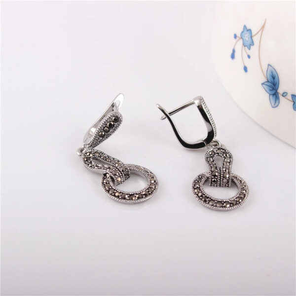 Ajojewel Brand Black CZ Women Geometric Earrings Vintage Jewelry Female Gift Bijouterie Costume Jewellery