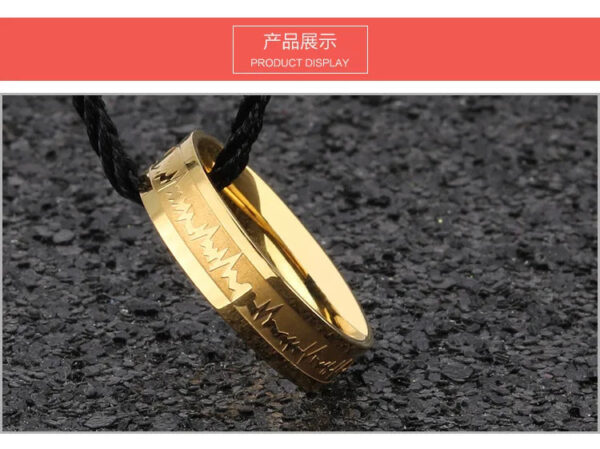 1Pcs Classic Stainless Steel Ring  Electrocardiogram Wave heartbeat Ring Wedding Couples Rings Bijouterie for Man or Wom