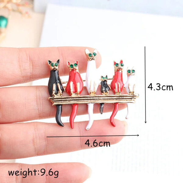 Pomlee 6-cats Standing Brooches For Women Animal Cats Family Friends Broches Fashion Bijouterie Broche Femme Bijoux De L