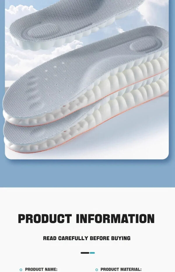 1Pair 4D Soft Shoes Insoles for Feet Plantar Fasciitis Insole Arch Support Orthopedic Inserts Sports Shock Absorption Sh