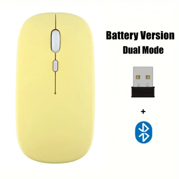 Portable Wireless Mouse Bluetooth-compatible 2.4GHz Dual Modes Computer Mice with Nano Receiver for Notebook PC Laptop M