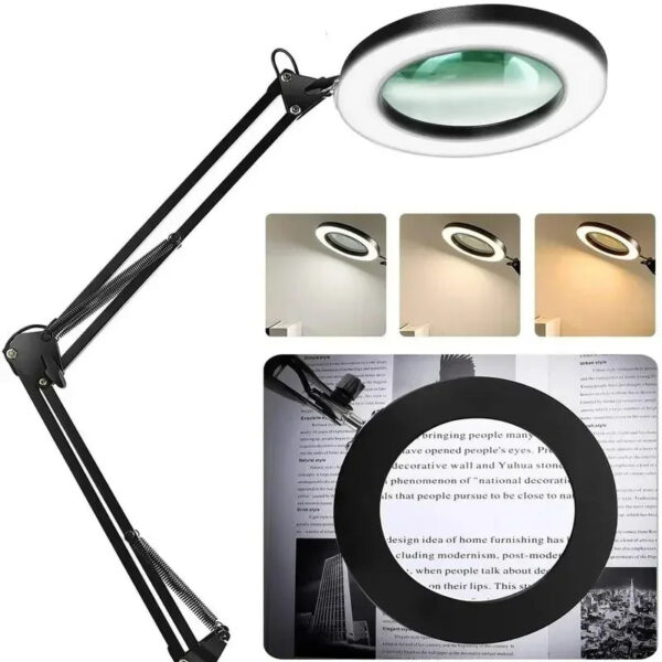72LED 8X/10X NEW Illuminated Magnifier USB 3 Colors LED Magnifying Glass for Soldering Iron Repair/Table Lamp/Skincare B