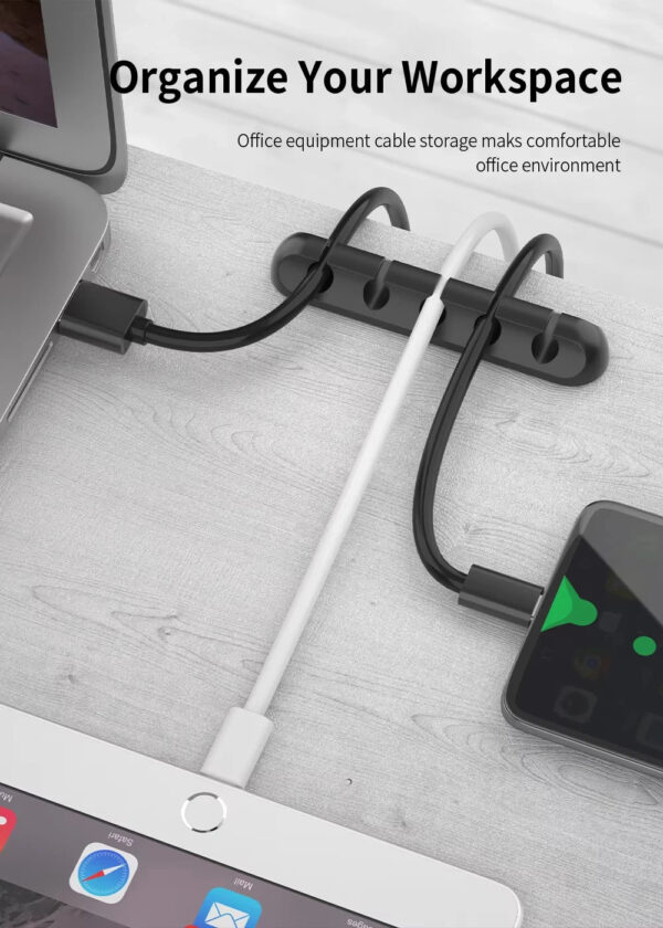 NNBILI Cable Holder Clips Cable Organizer Silicone USB Cable Winder Management Clips Self Adhesive for Mouse Keyboard He