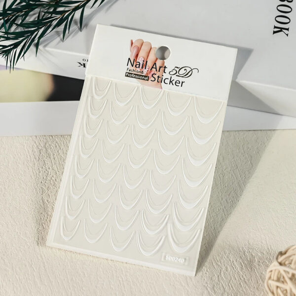 1Sheet French Gradient Line Nail Art Stickers Bend Stripe Design Self-adhesive Nail Tips DIY Manicure Decor Neon Slider
