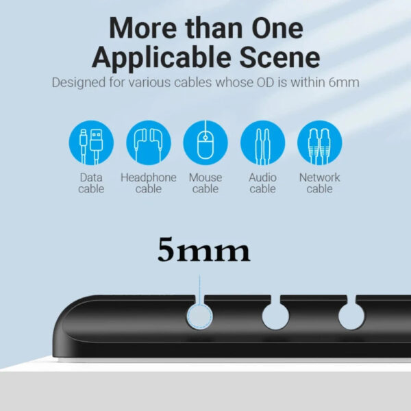 NNBILI Cable Holder Clips Cable Organizer Silicone USB Cable Winder Management Clips Self Adhesive for Mouse Keyboard He