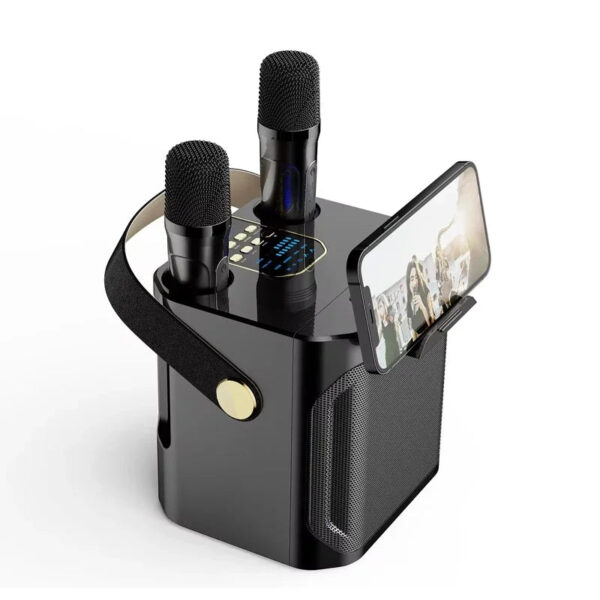 High Power Karaoke Bluetooth Speaker with Dual Microphone Boombox Portable 360 Stereo Surround Waterproof Wireless Subwo