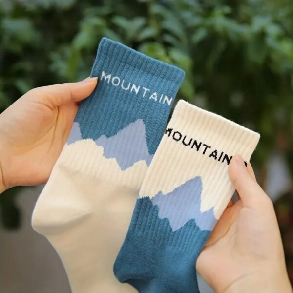 4pairs Unisex Graphic Socks, Comfortable Breathable Soft Crew Socks For Workout, Casual Walking, Running, Sports, Women