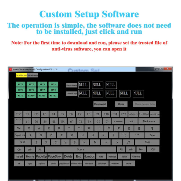 USB Macro Custom Mini Keyboard 12 Keys 2 Knob Programming DIY Mechanical Keyboard Gaming Drawing Switch Portable Hot-swa