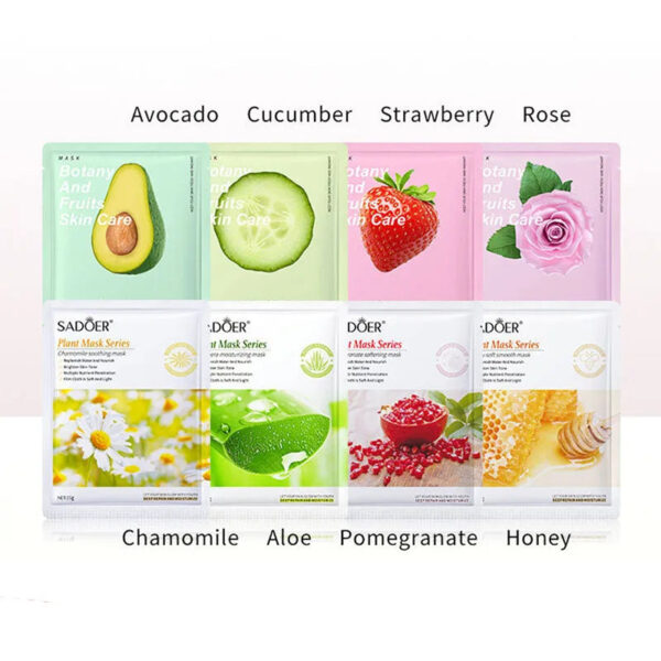 8pcs Natural Plant Face Mask Beauty Skincare Facial Masks Moisturizing Firming Hydrating Facial Mask Face Care Korean Co