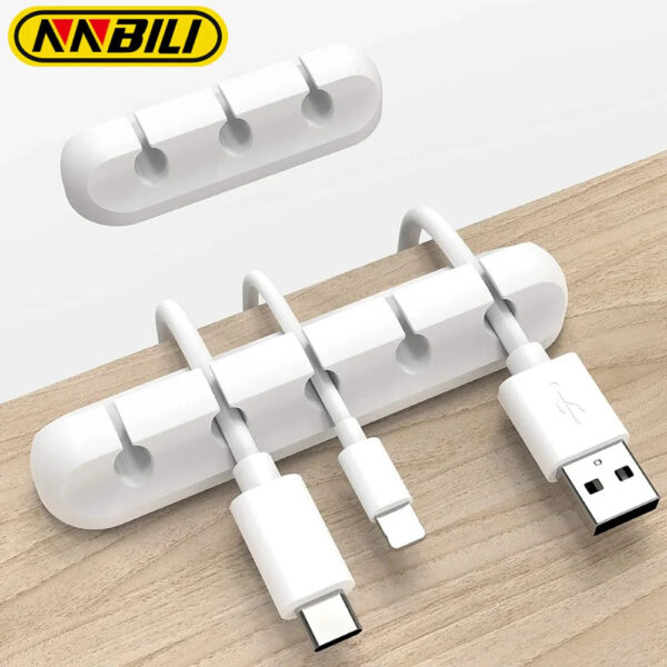 NNBILI Cable Holder Clips Cable Organizer Silicone USB Cable Winder Management Clips Self Adhesive for Mouse Keyboard He