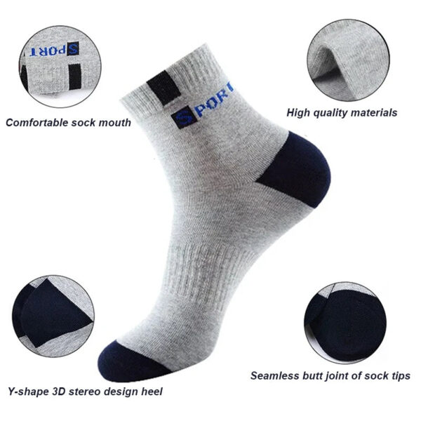 5 Pairs Size 37-43 Men Bamboo Fiber Autumn Winter Men Socks Breathable Cotton Sports Sock Breathable Deodorant Business
