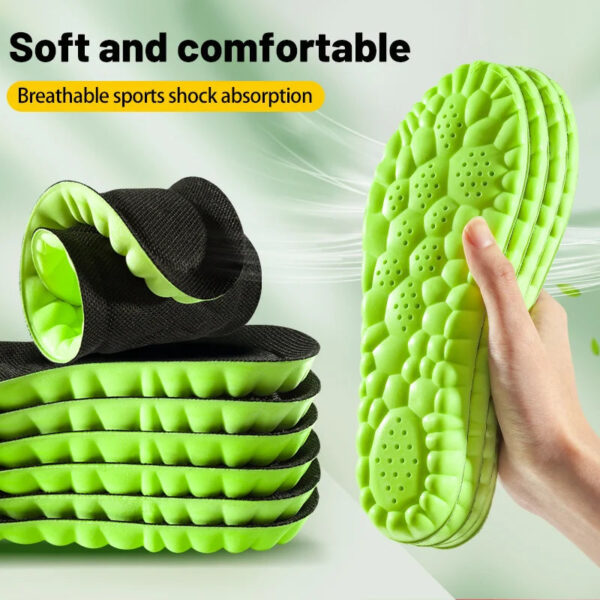 Sports Insole 4D Cloud Style Sweat Absorbing Breathable Thickened Shock Absorption Super Soft and Comfortable Elastic In