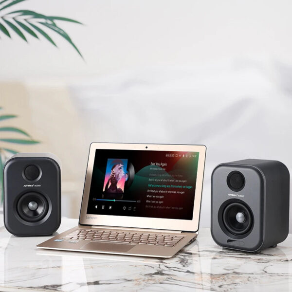AIYIMA S400 Audio 80W Bookshelf Active Speakers Studio Monitor 3 Inch Bluetooth USB DAC HiFi Home Subwoofer Music System