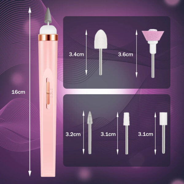 Clearance_YIKOOLIN 5 in 1 Electric Nail Polish Drill Machine USB Charge Portable Manicure Set  Exfoliation and Polishing