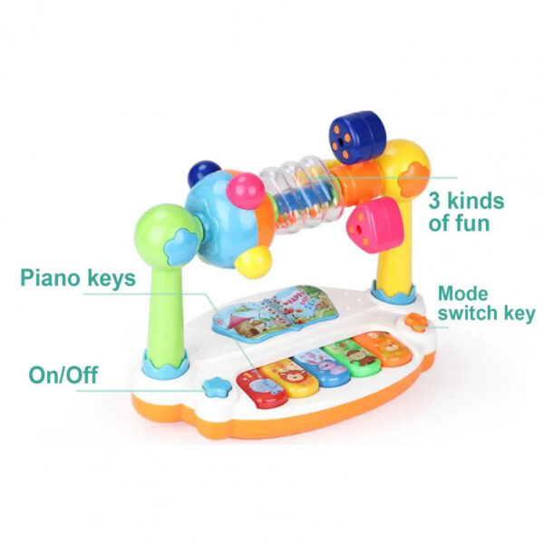 Baby Piano Toys Kids Rotating Music Piano Keyboard With Light Sound, Musical Toys For Toddlers, Early Educational Music