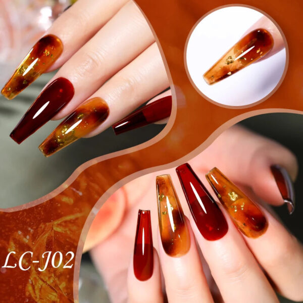 LILYCUTE 7ML Jelly Amber Gel Nail Polish Brown Crystal Translucent Dull Color Nail Art Gel Semi Permanent UV Gel Polish