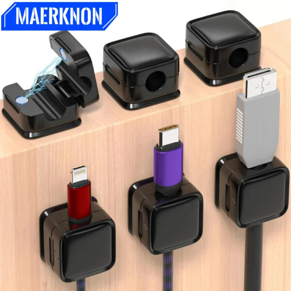 3/6PCS Portable Magnetic Cable Clips Desk Tidy Management Clips Cable Protector For Mouse Earphone Wire Organizer Cable