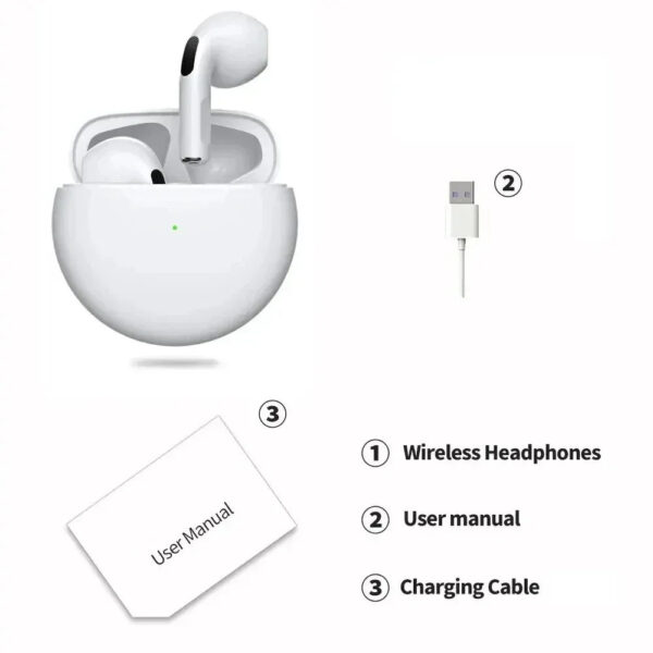 NEW Original Air Pro 6 TWS Wireless Headphones Fone Bluetooth Earphones Mic Pods In Ear Earbuds Earbuds Sport Headset Fo