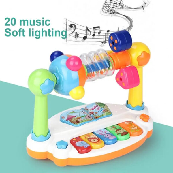 Baby Piano Toys Kids Rotating Music Piano Keyboard With Light Sound, Musical Toys For Toddlers, Early Educational Music