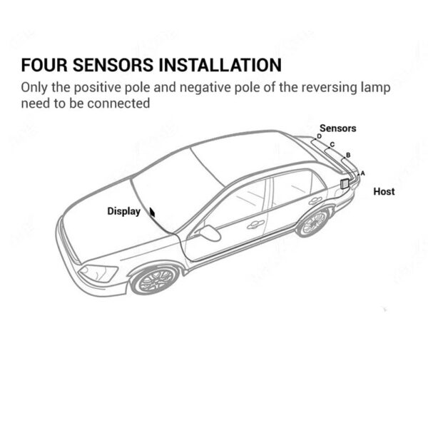 Car Reverse Radar Kit Vehicle Parking Sensor System with 4 Sensors Backup Assist System with LED Distance Display Sound