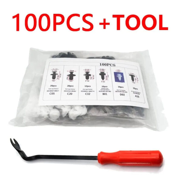 100 Pcs Plastic Buckle Set Car Body Push Rivets Replace Parts Bumper Fixing Nail Kit 6 Styles Auto Fasteners Nail Pinch