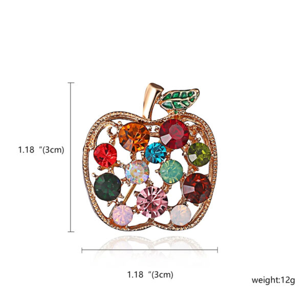 Full Rhinestone Fruit Brooches Women Shining Lucky Fruit Leaf Brooch Pin Dress Coat Hat Broches Luxury Bijouterie Jewelr