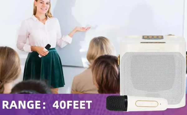High Power Karaoke Bluetooth Speaker with Dual Microphone Boombox Portable 360 Stereo Surround Waterproof Wireless Subwo