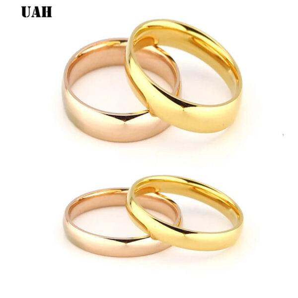español  inglés  francés UAH  Stainless Steel Rings Rose Gold Anti-allergy Smooth Simple personalized custom Wedding Couples Rings Bijouterie 116 / 5.000 Anillos de acero inoxidable UAH Oro rosa Antialérgicos Suaves Sencillos Personalizados Anillos de Boda para Parejas Bisutería