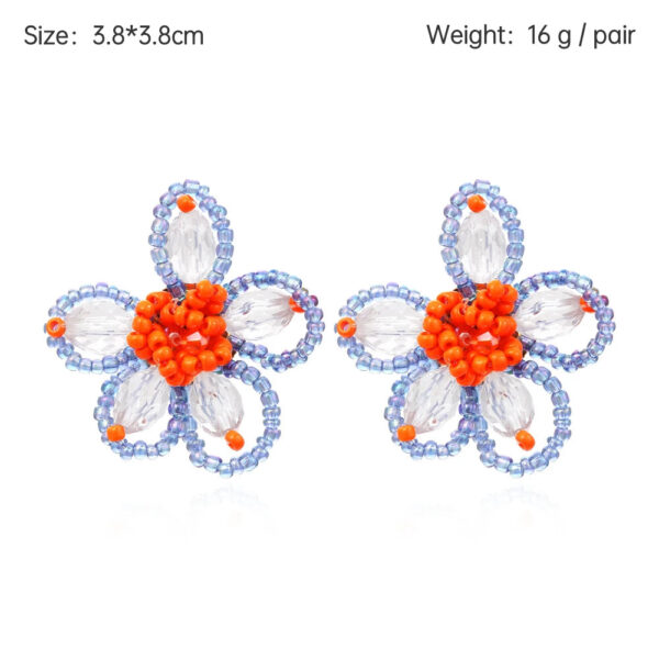 Boho Statement Stud Earrings Jewelry for Women Flower Cherry Beads Charm Piercing Woman Earring Accessories Bijouterie B