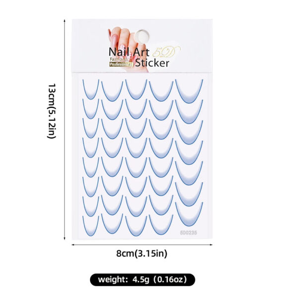 1Sheet French Gradient Line Nail Art Stickers Bend Stripe Design Self-adhesive Nail Tips DIY Manicure Decor Neon Slider