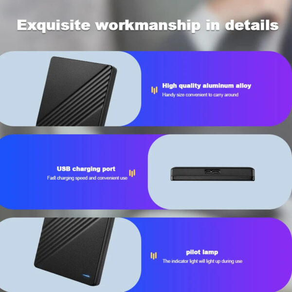 Portable External HD 1TB External Hard Drive HDD 500GB 250GB Memory USB 3.0 High Speed Flash Drive For Laptop PC MacBook