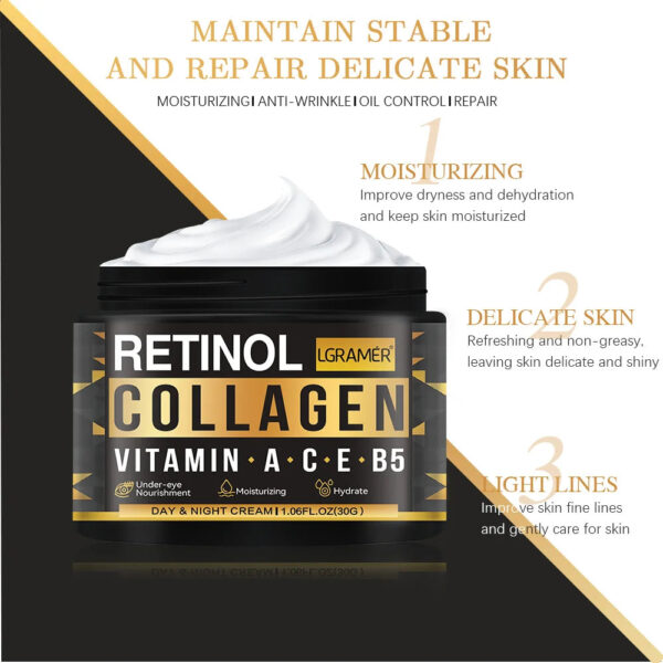 Men's Retinol Collagen Face Cream Skincare Moisturizing Brightening Hydrating Smooth Wrinkles Firming Facial Face Men Sk