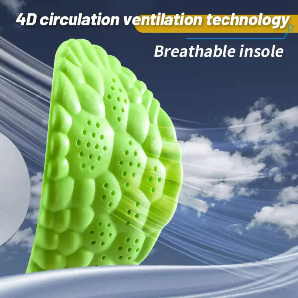 Sports Insole 4D Cloud Style Sweat Absorbing Breathable Thickened Shock Absorption Super Soft and Comfortable Elastic In