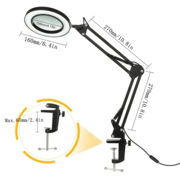 72LED 8X/10X NEW Illuminated Magnifier USB 3 Colors LED Magnifying Glass for Soldering Iron Repair/Table Lamp/Skincare B