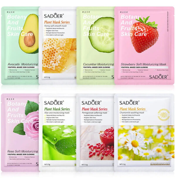 8pcs Natural Plant Face Mask Beauty Skincare Facial Masks Moisturizing Firming Hydrating Facial Mask Face Care Korean Co