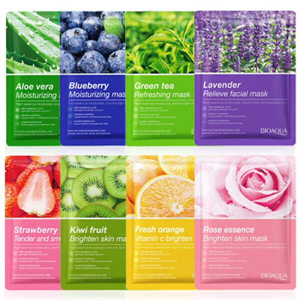 8pcs Natural Plant Face Mask Beauty Skincare Facial Masks Moisturizing Firming Hydrating Facial Mask Face Care Korean Co