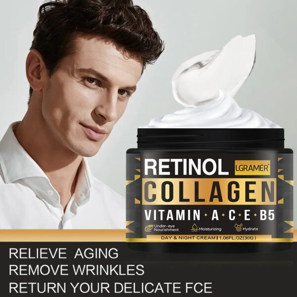 Men's Retinol Collagen Face Cream Skincare Moisturizing Brightening Hydrating Smooth Wrinkles Firming Facial Face Men Sk